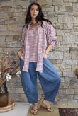 Nonni Gingham Poet Blouse Indian Pink